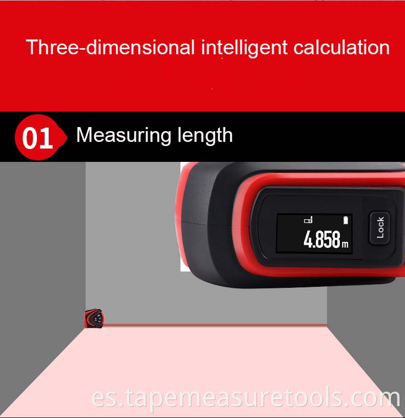 Cinta métrica láser digital 2 en 1 cinta métrica de 5 m Distancia láser de 30 m con función de bloqueo automático